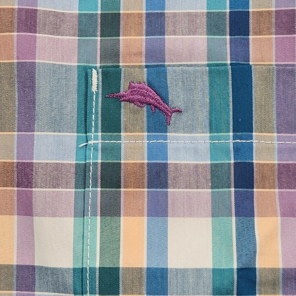 Tommy Bahama Sarasota‎ Stretch Los Reyes Plaid Shirt XXXL Eclipse ST326978 NEW